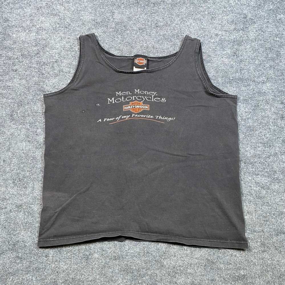 Vintage 1998 Harley-Davidson Pensacola FL Tank Top Black Graphic XL Men Money